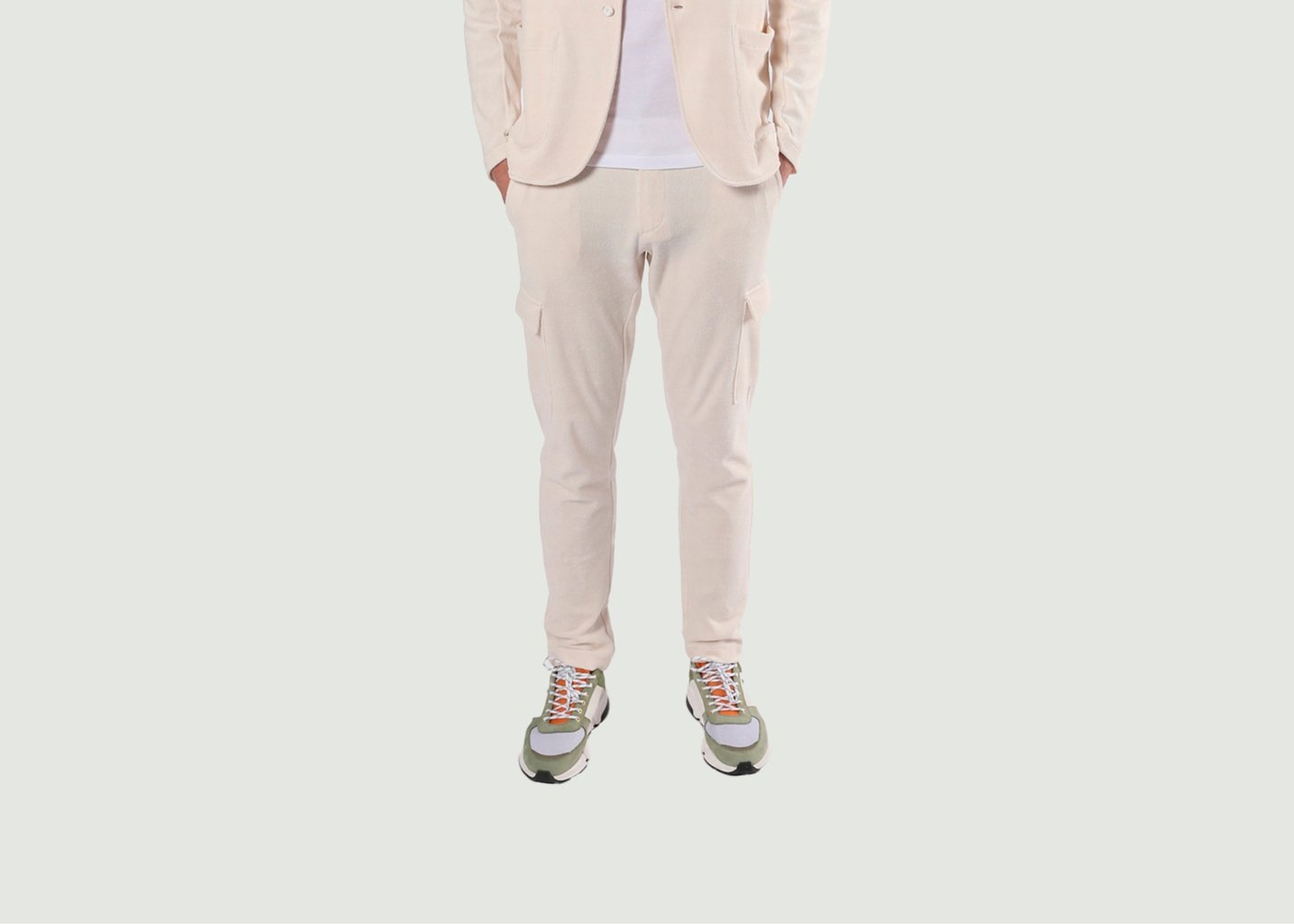 l'exception Pantalon Cargo Hunt Terry Ecru Les Garçons Faciles