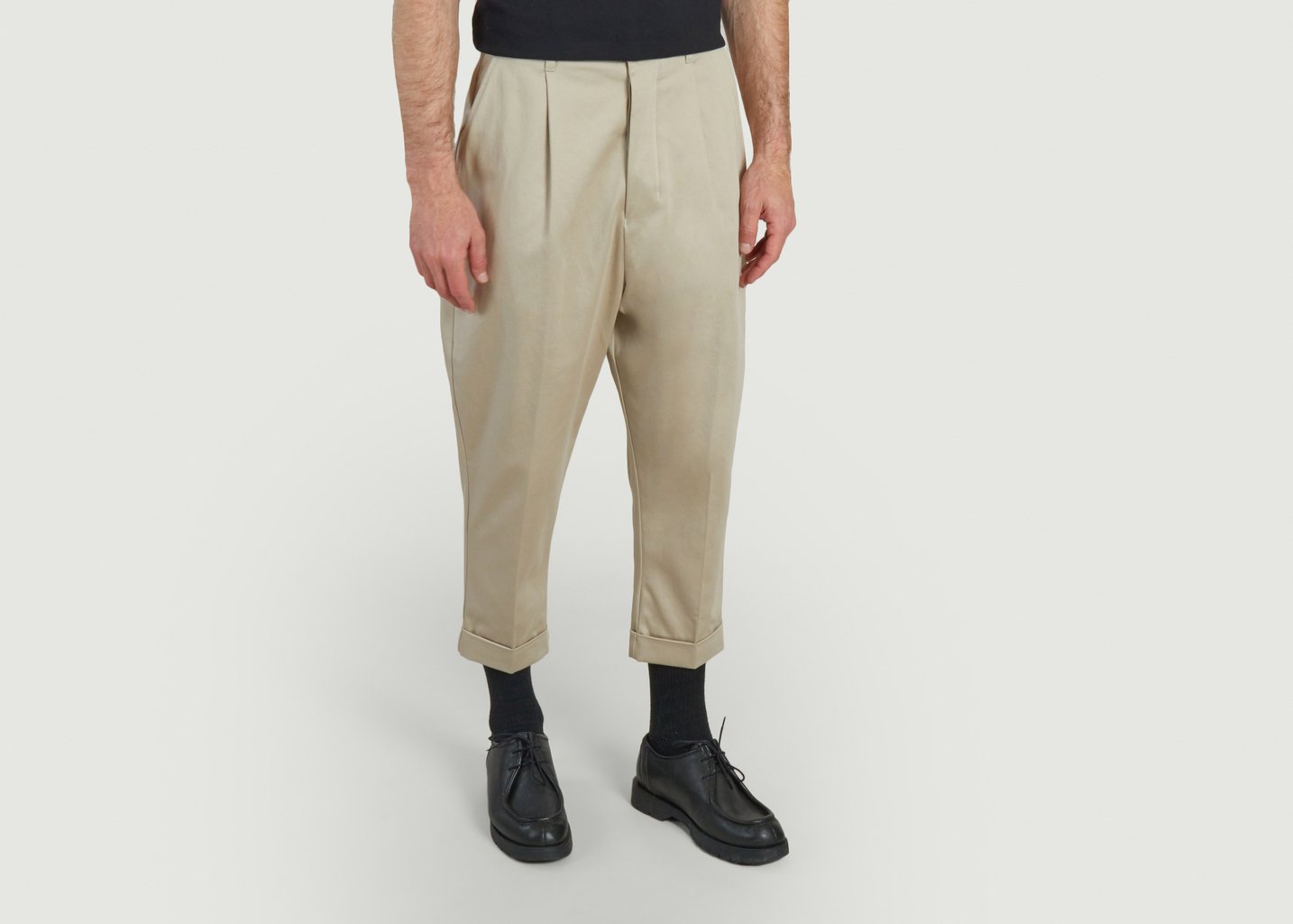 L'exception Pantalon Carotte Oversized Beige AMI Paris