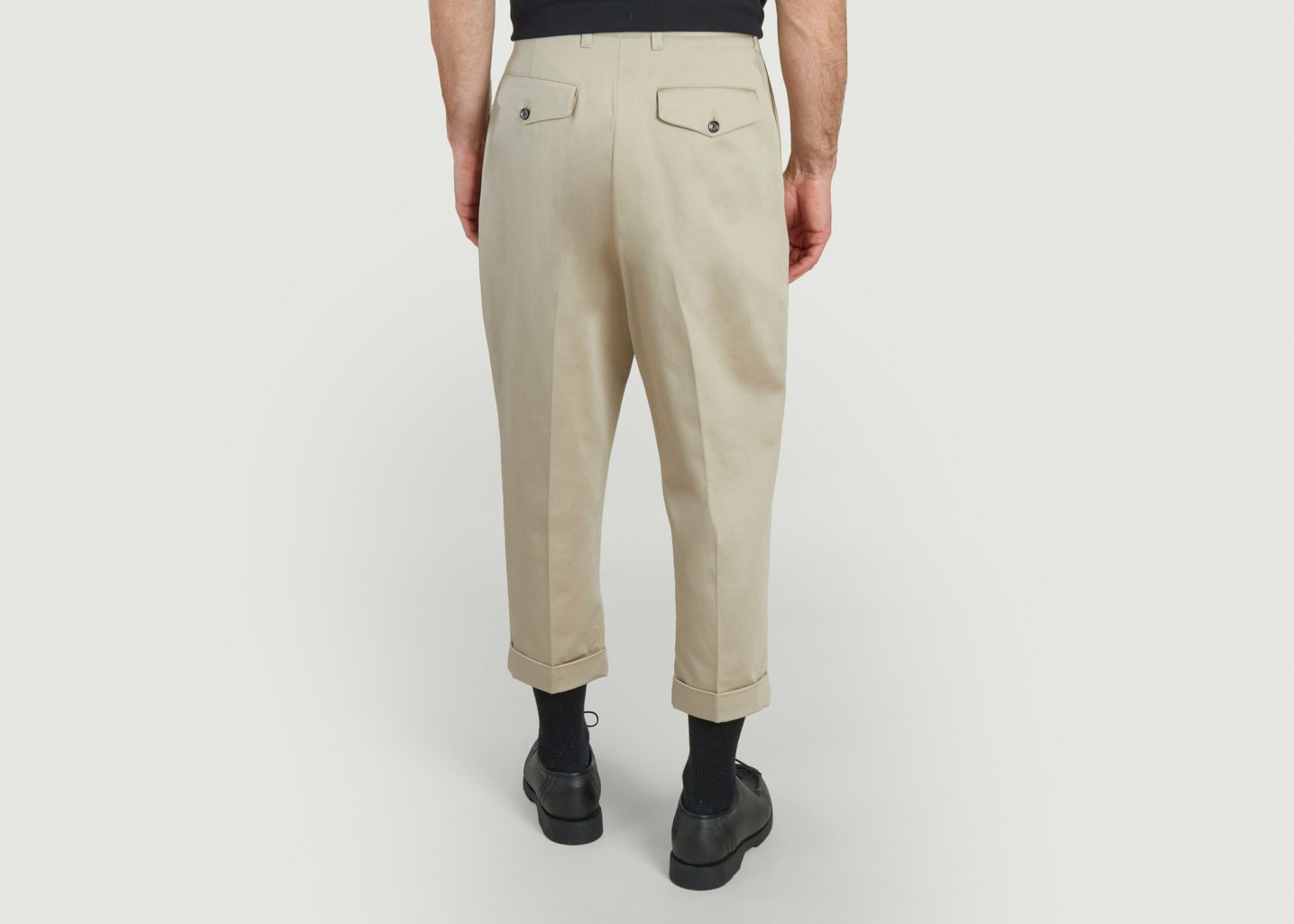 L'exception Pantalon Carotte Oversized Beige AMI Paris