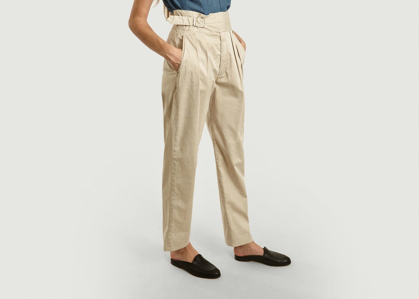 L'exception Pantalon Ceinturé Ajustable Gwen Beige Closed