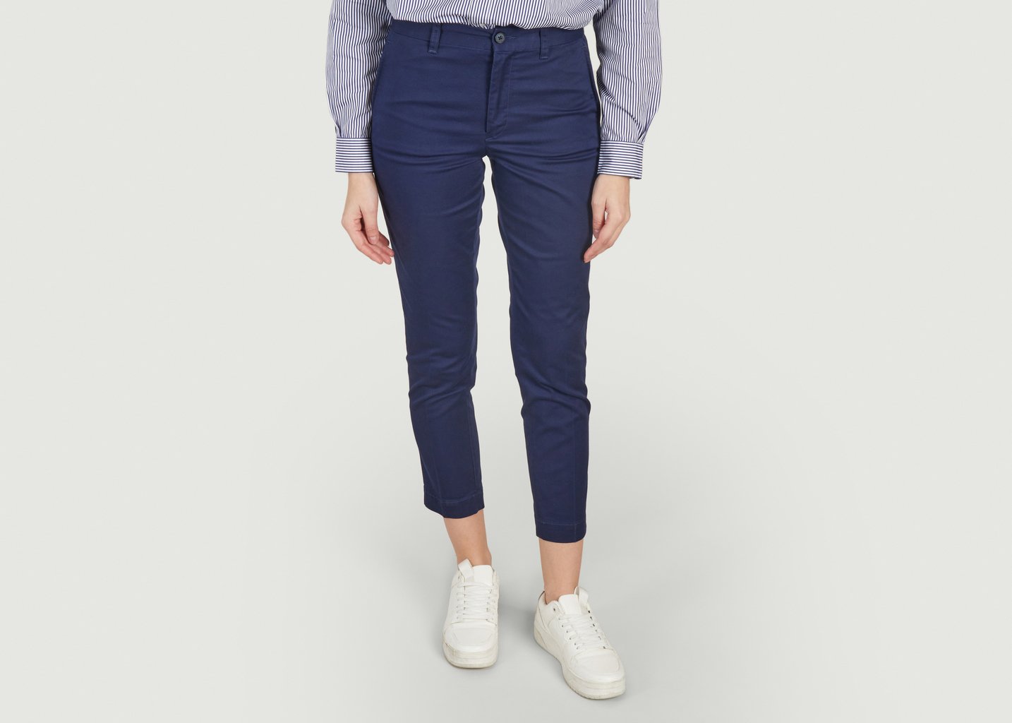 l'exception Pantalon chino ankle Bleu Marine Polo Ralph Lauren