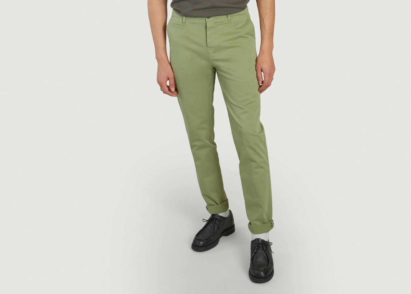 L'exception Pantalon Chino Canvas Khaki Cuisse De Grenouille