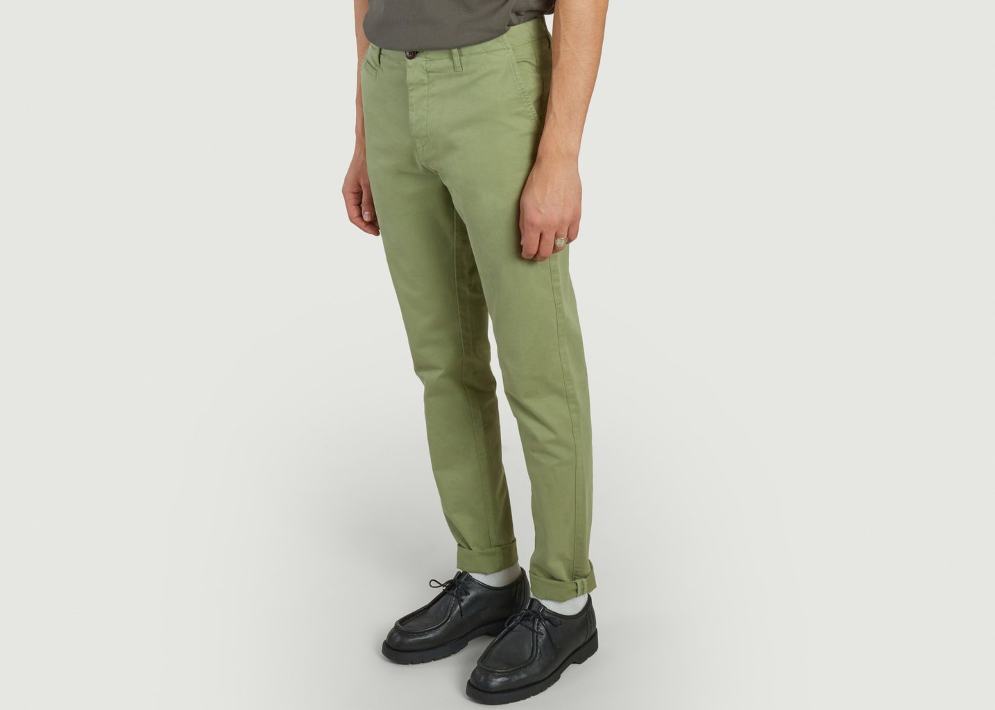 L'exception Pantalon Chino Canvas Khaki Cuisse De Grenouille