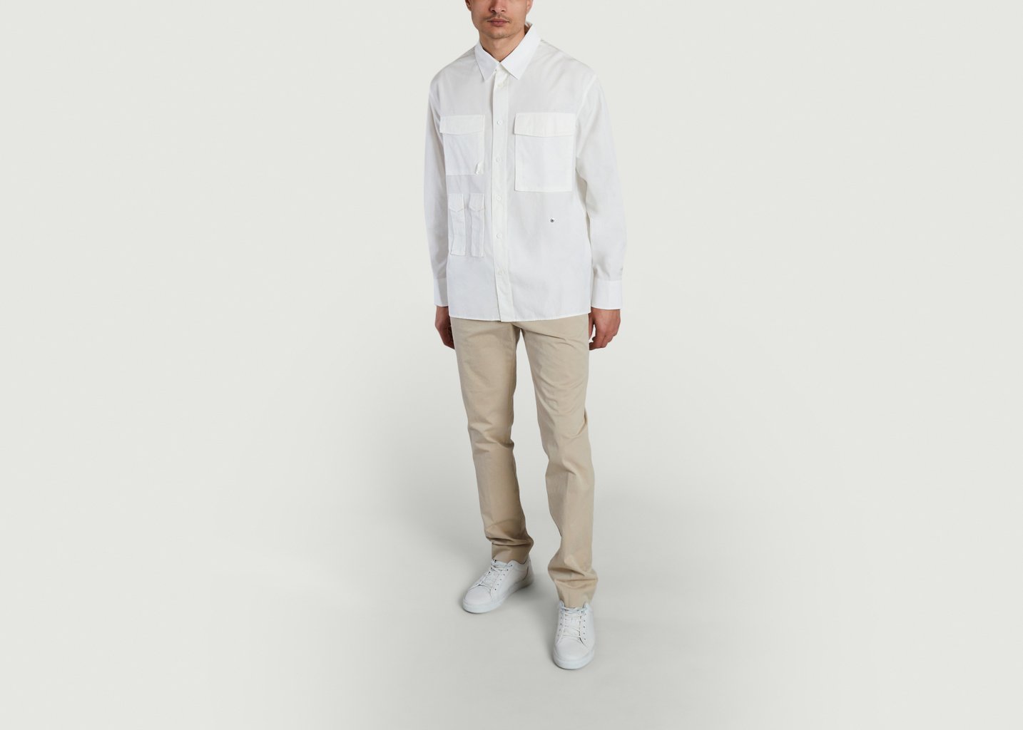 L'exception Pantalon Chino Chic BZV3 Coupe Slim Beige Bernard Zins