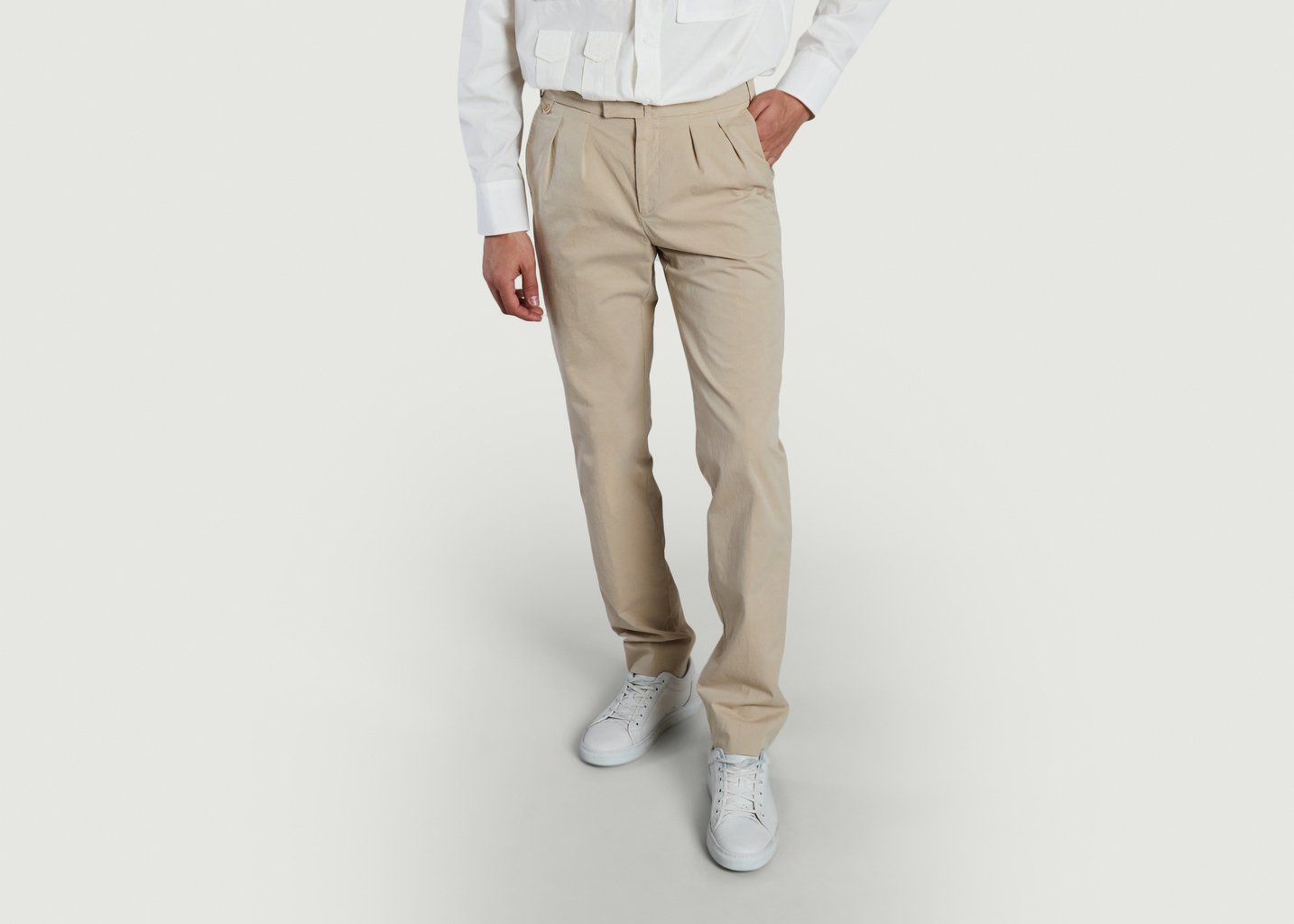 l'exception Pantalon chino chic BZV3 coupe slim Beige Bernard Zins
