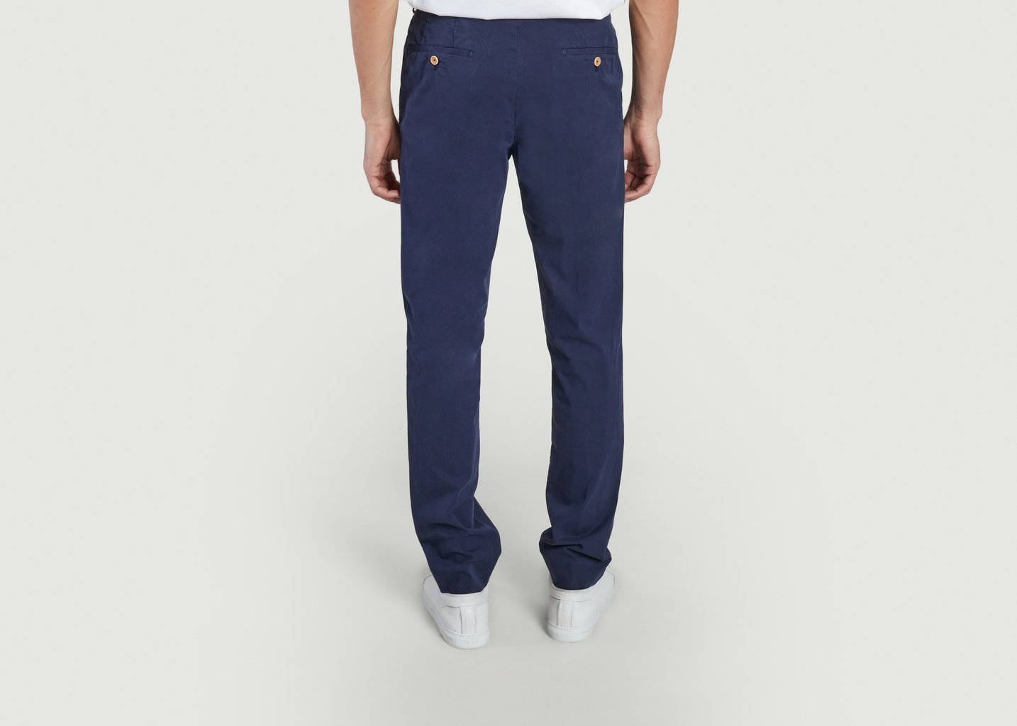 L'exception Pantalon Chino Chic BZV3 Coupe Slim Bleu Marine Bernard Zins