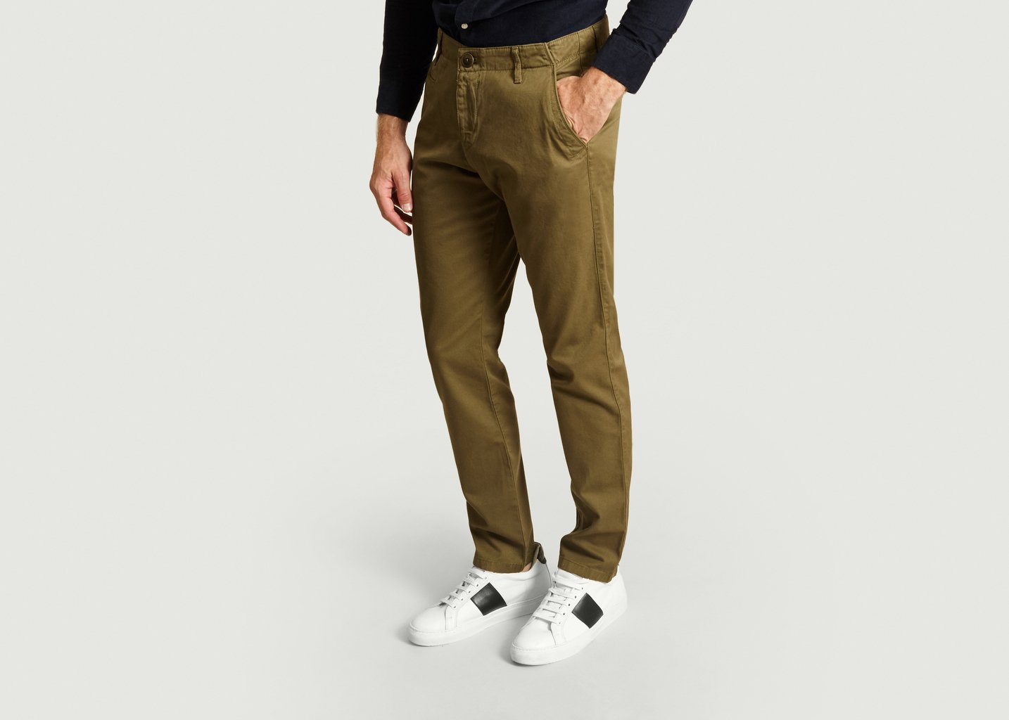 L'exception Pantalon Chino Chuck The Brain Olive Knowledge Cotton Apparel
