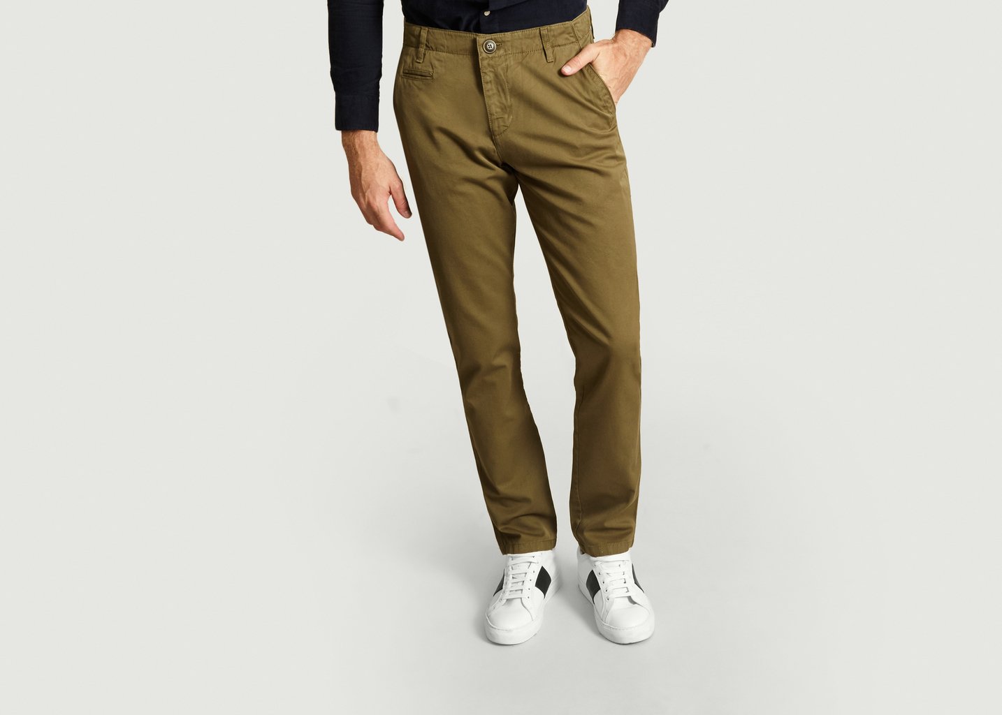 l'exception Pantalon Chino Chuck The Brain Olive Knowledge Cotton Apparel