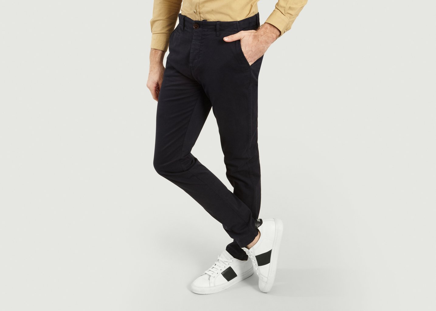 L'exception Pantalon Chino Classic Bleu Marine Cuisse De Grenouille