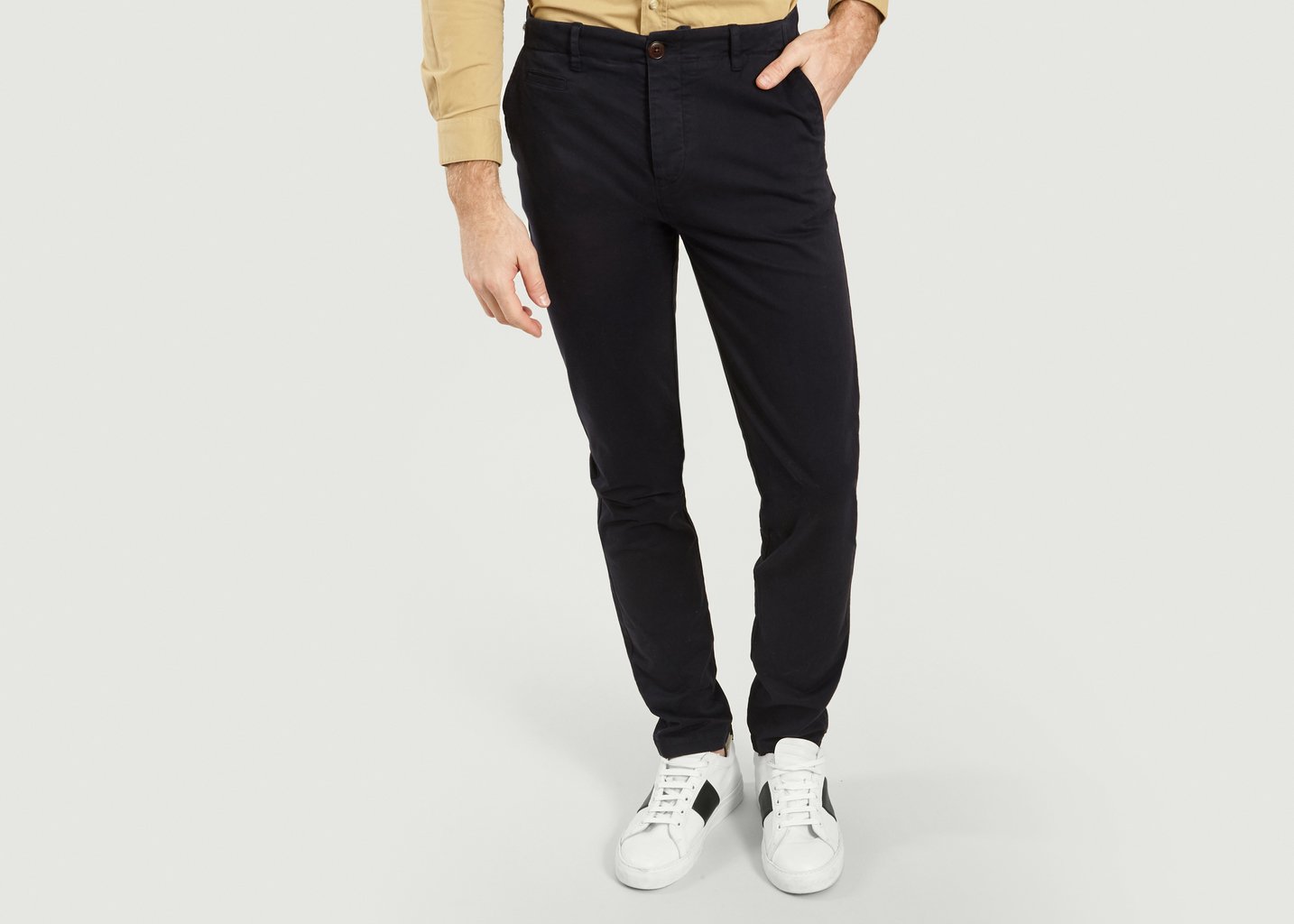 l'exception Pantalon Chino Classic Bleu Marine Cuisse de Grenouille