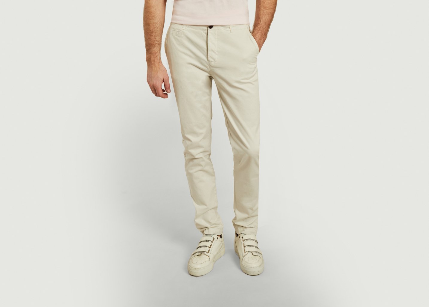 l'exception Pantalon chino classique Blanc Cuisse de Grenouille