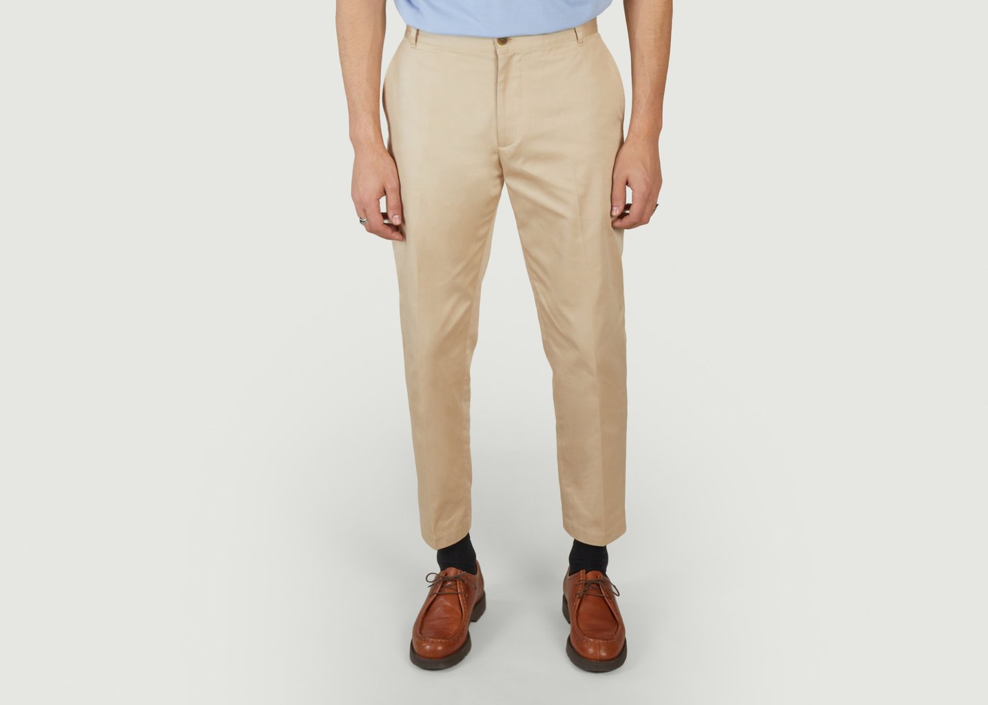 L'exception Pantalon Chino Droit Beige Maison Kitsuné