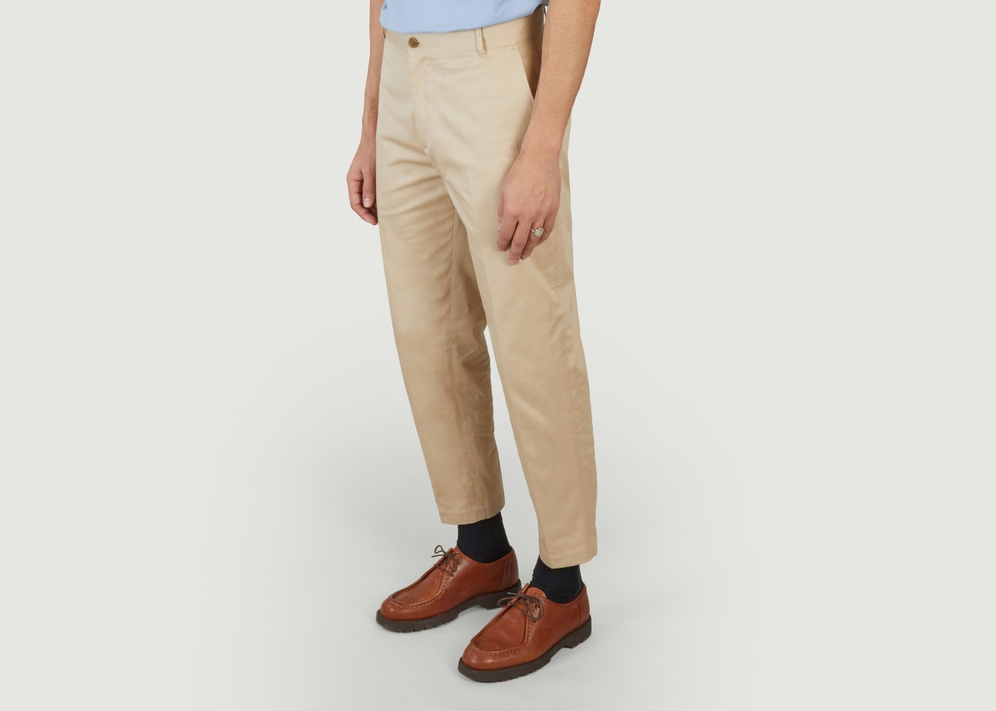 L'exception Pantalon Chino Droit Beige Maison Kitsuné