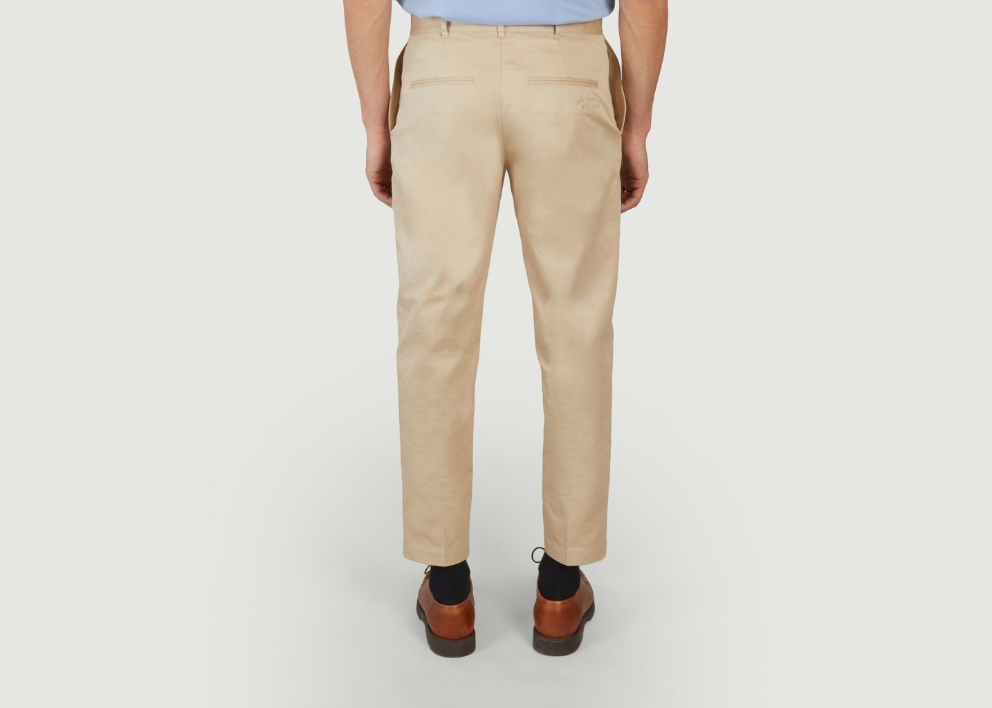 L'exception Pantalon Chino Droit Beige Maison Kitsuné
