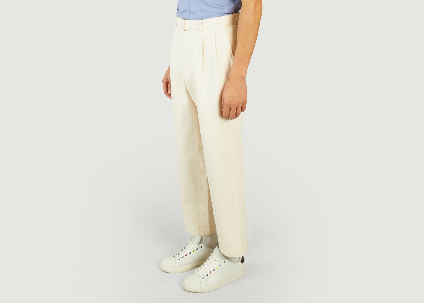 L'exception Pantalon Chino En Twill De Coton Bio Luigi Ecru Officine Générale