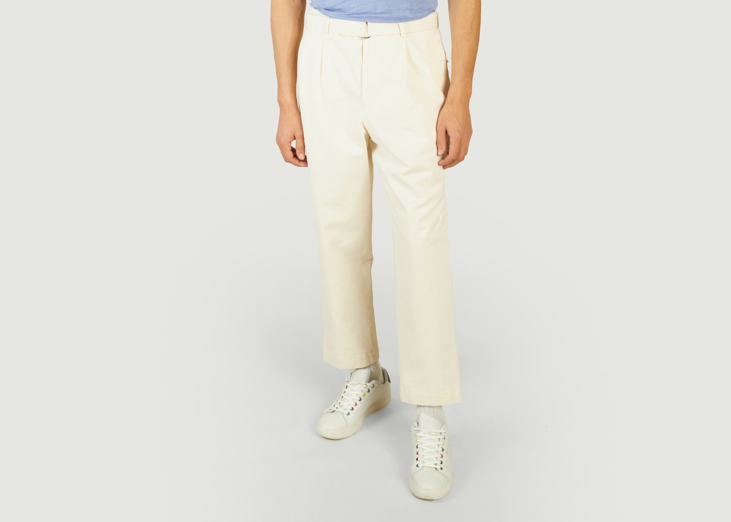 l'exception Pantalon chino en twill de coton bio Luigi Ecru Officine Générale