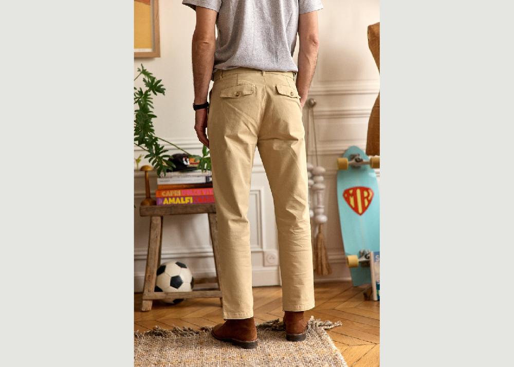 L'exception Pantalon Chino Loose Beige Cuisse De Grenouille