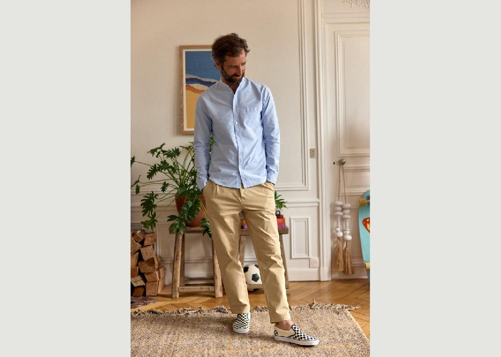L'exception Pantalon Chino Loose Beige Cuisse De Grenouille