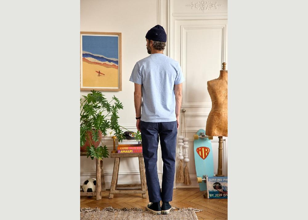 L'exception Pantalon Chino Loose Bleu Marine Cuisse De Grenouille