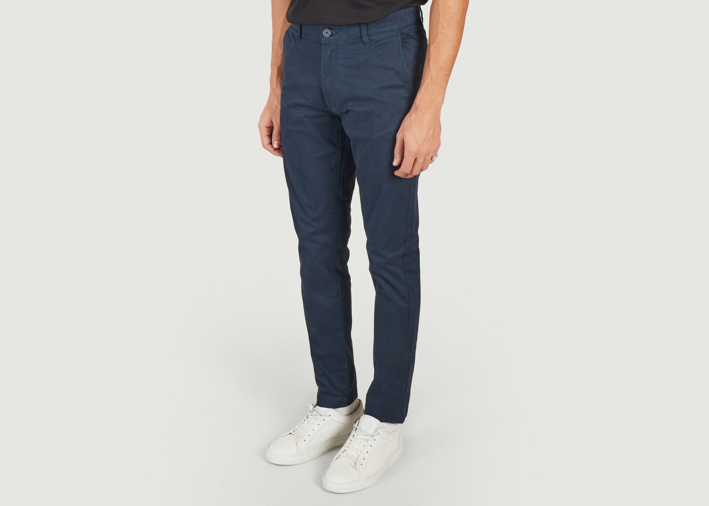 L'exception Pantalon Chino Luca Slim Bleu Marine Knowledge Cotton Apparel