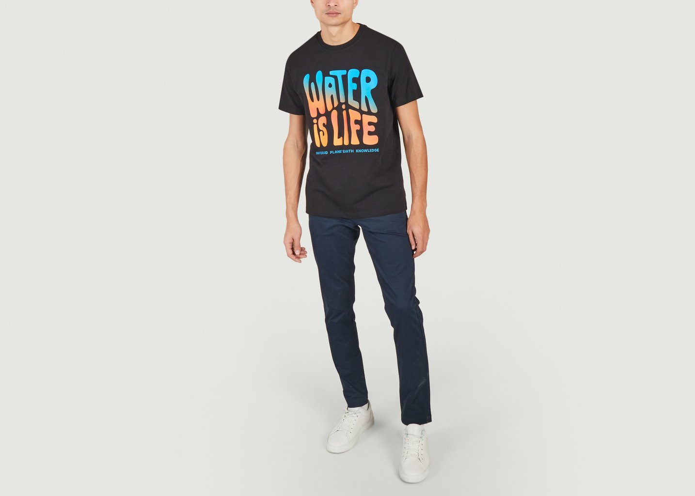 L'exception Pantalon Chino Luca Slim Bleu Marine Knowledge Cotton Apparel