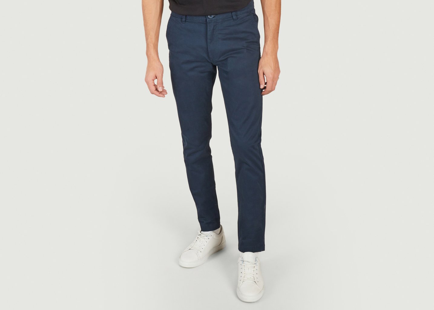 l'exception Pantalon chino luca slim Bleu Marine Knowledge Cotton Apparel
