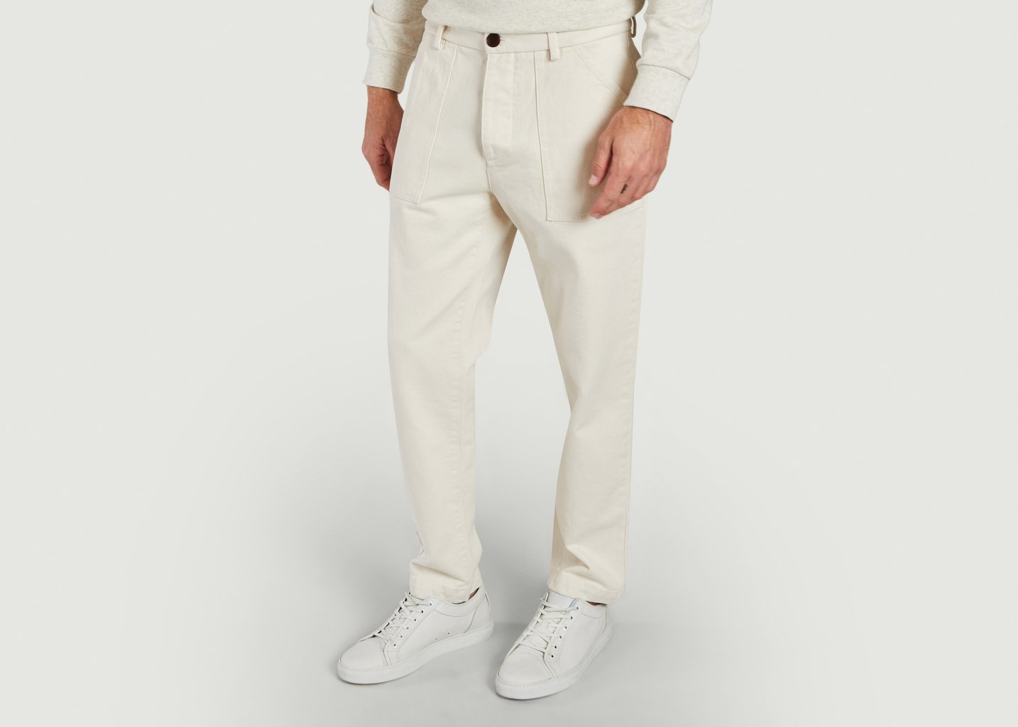 L'exception Pantalon Chino Pocket Beige Cuisse De Grenouille