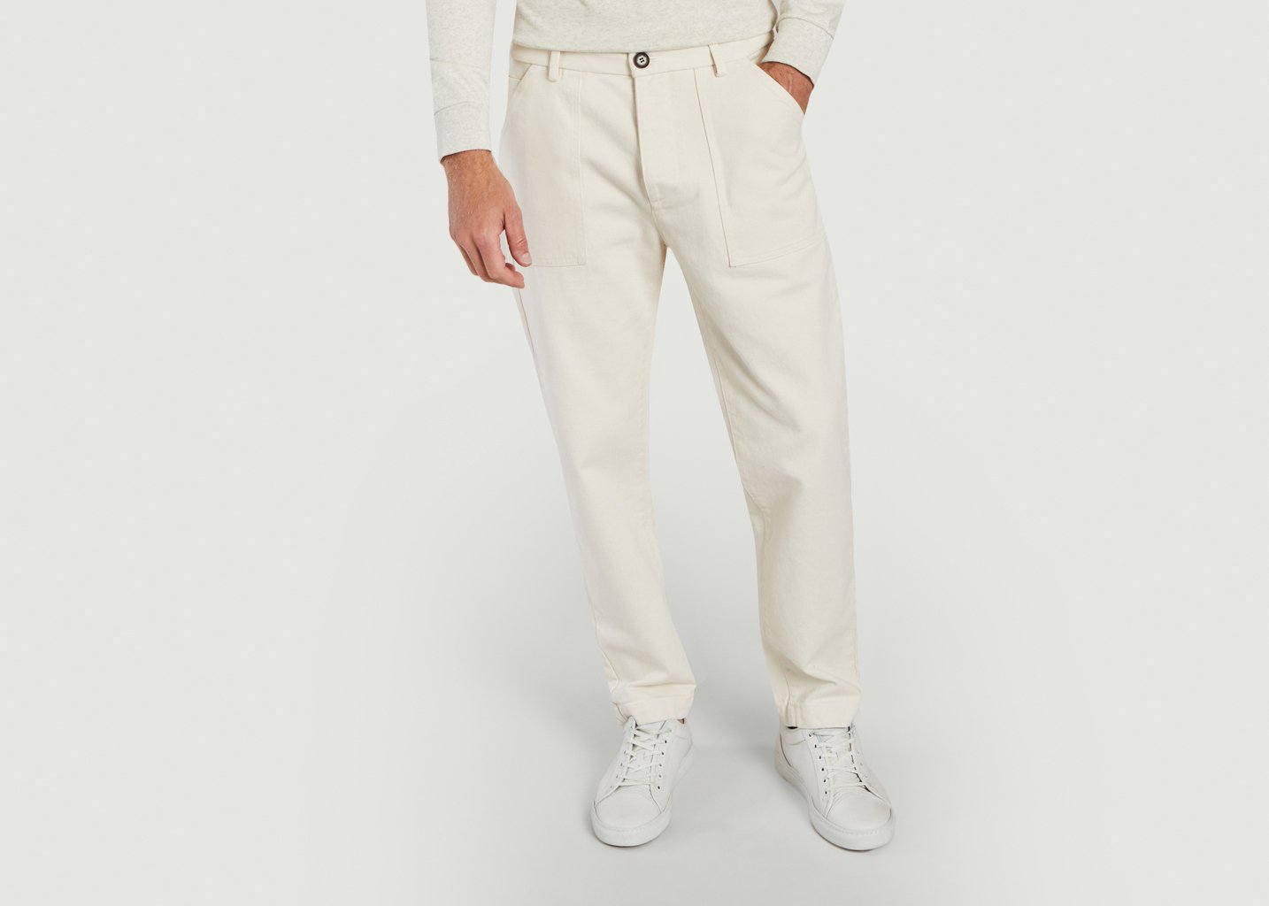 l'exception Pantalon Chino Pocket Beige Cuisse de Grenouille