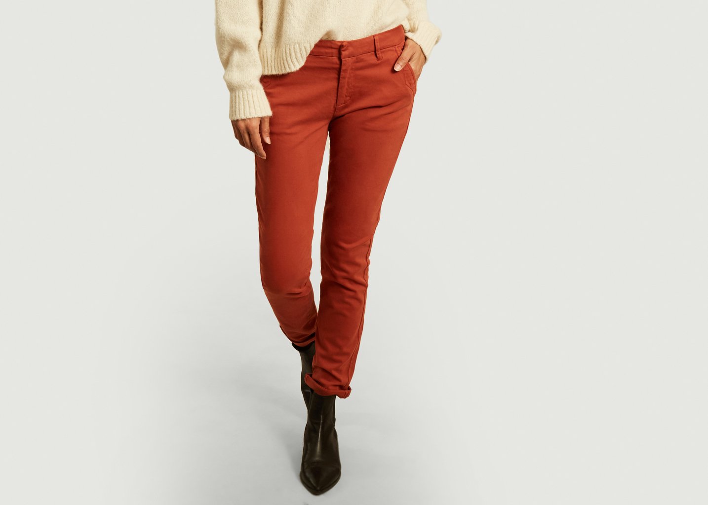 l'exception Pantalon chino Sandy 2 Basic Rouille Reiko