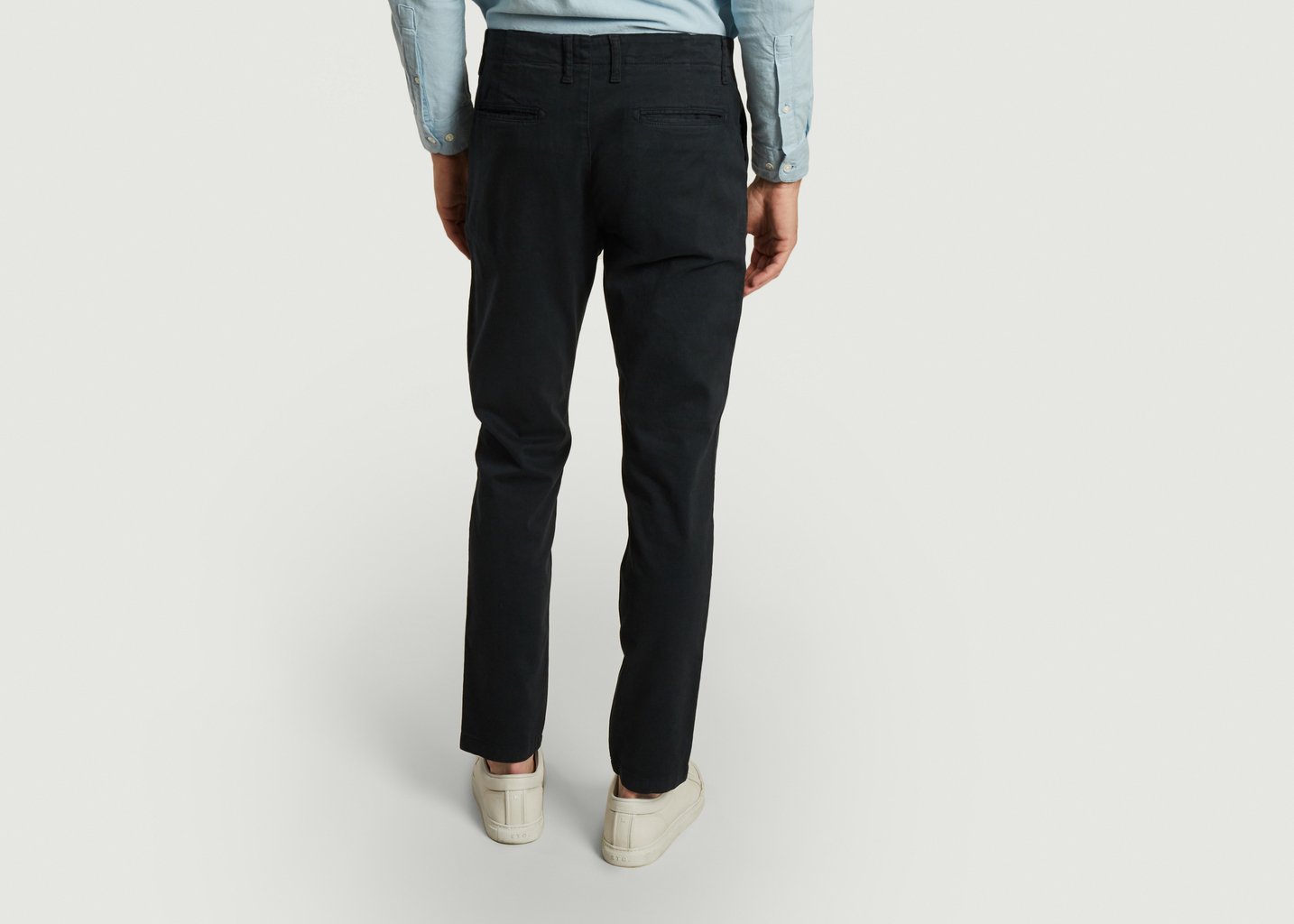 L'exception Pantalon Chino Uni Joe Bleu Marine Knowledge Cotton Apparel