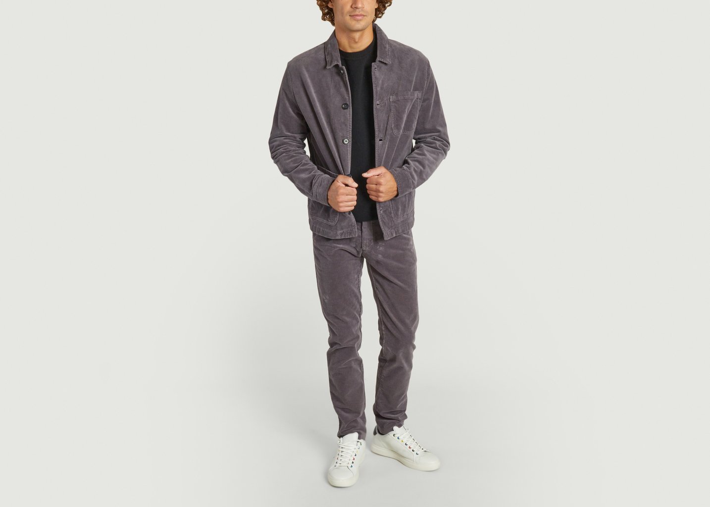 L'exception Pantalon City En Velour Gris JagVi Rive Gauche