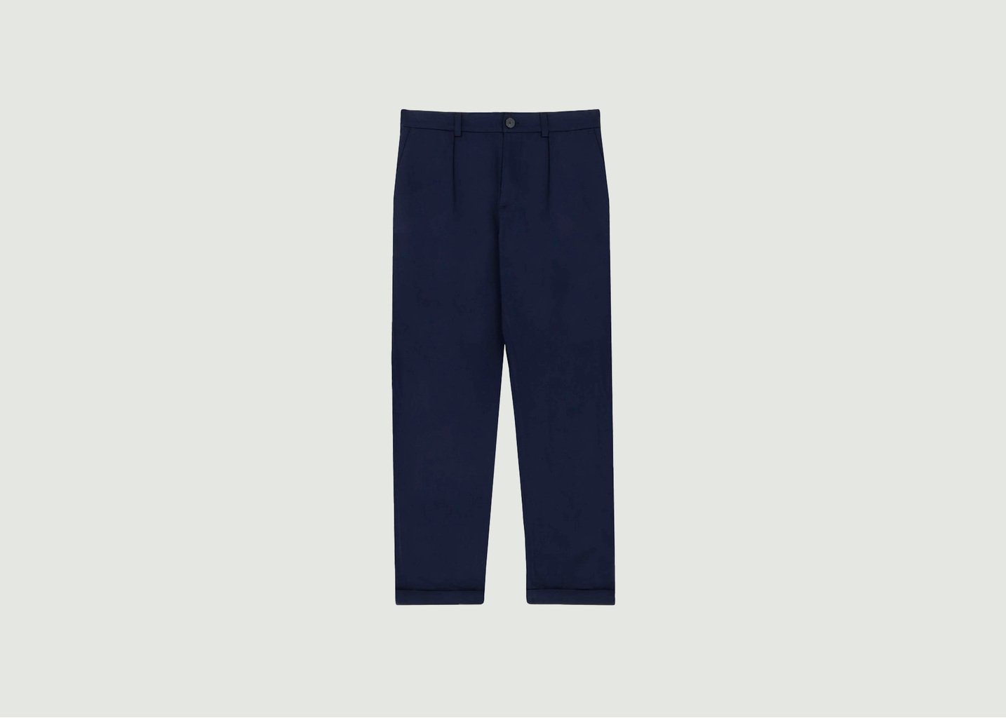 L'exception Pantalon Coupe Carotte En Laine Vierge Sienna Bleu Marine Noyoco