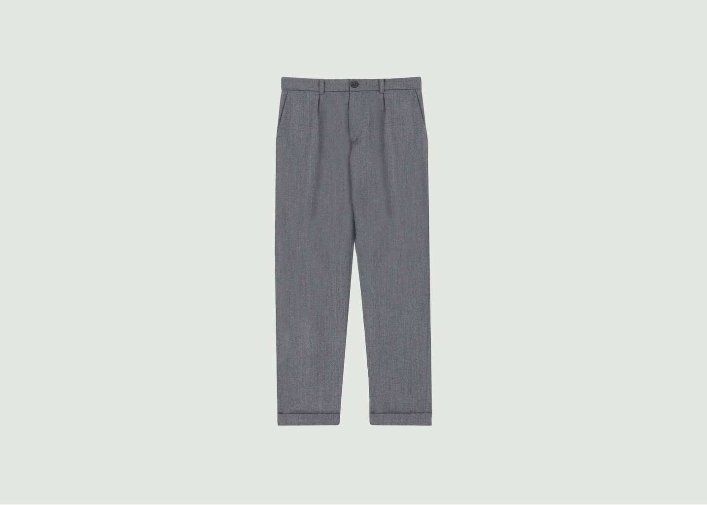 l'exception Pantalon coupe carotte en laine vierge Sienna Gris noyoco