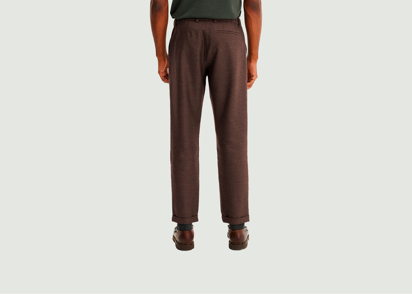L'exception Pantalon Coupe Carotte En Laine Vierge Sienna Marron Noyoco