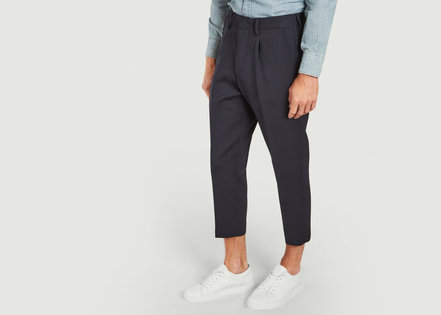 L'exception Pantalon Coupe Relax 7/8e Bill Bleu Marine No Nationality 07