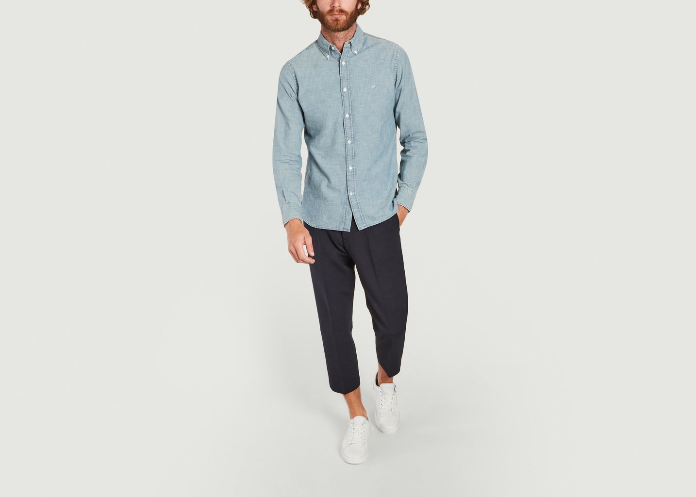 L'exception Pantalon Coupe Relax 7/8e Bill Bleu Marine No Nationality 07