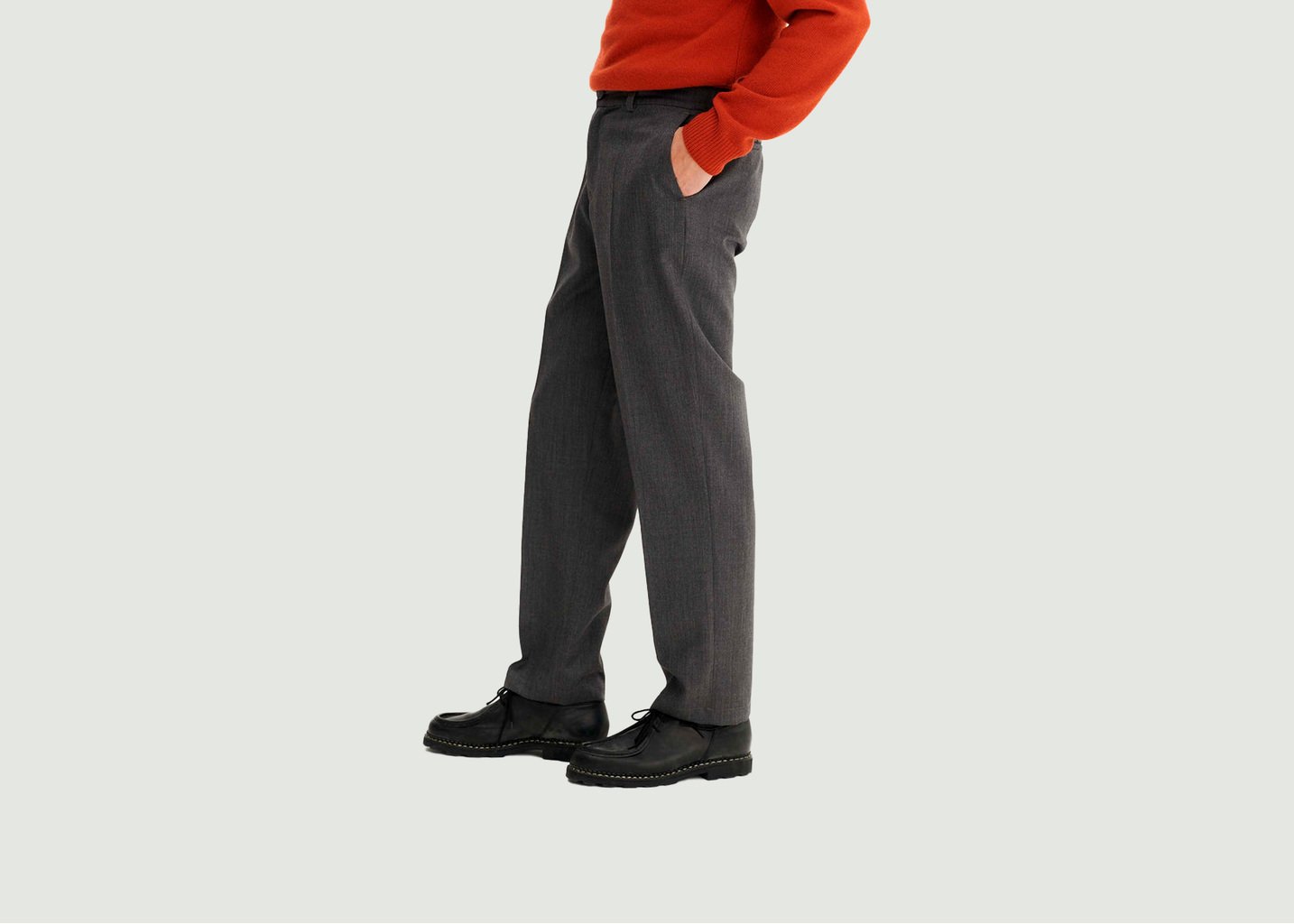 L'exception Pantalon De Costume En Laine Vierge Lepic Anthracite Noyoco