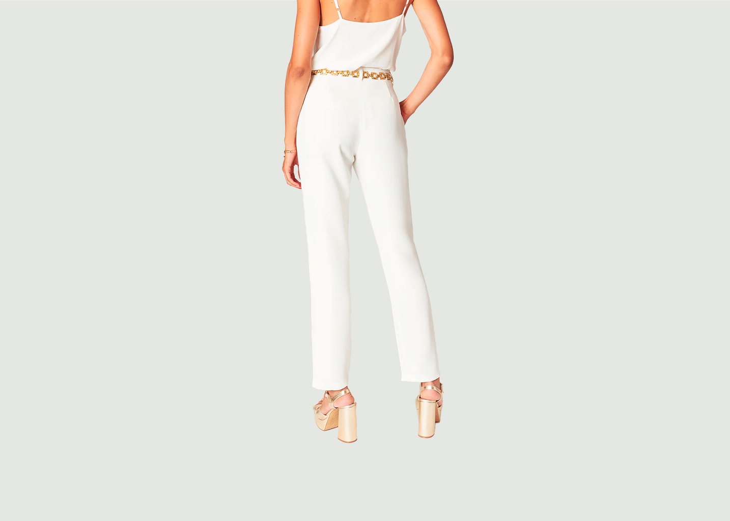 L'exception Pantalon De Tailleur Coupe Cigarette New York Blanc 17H10
