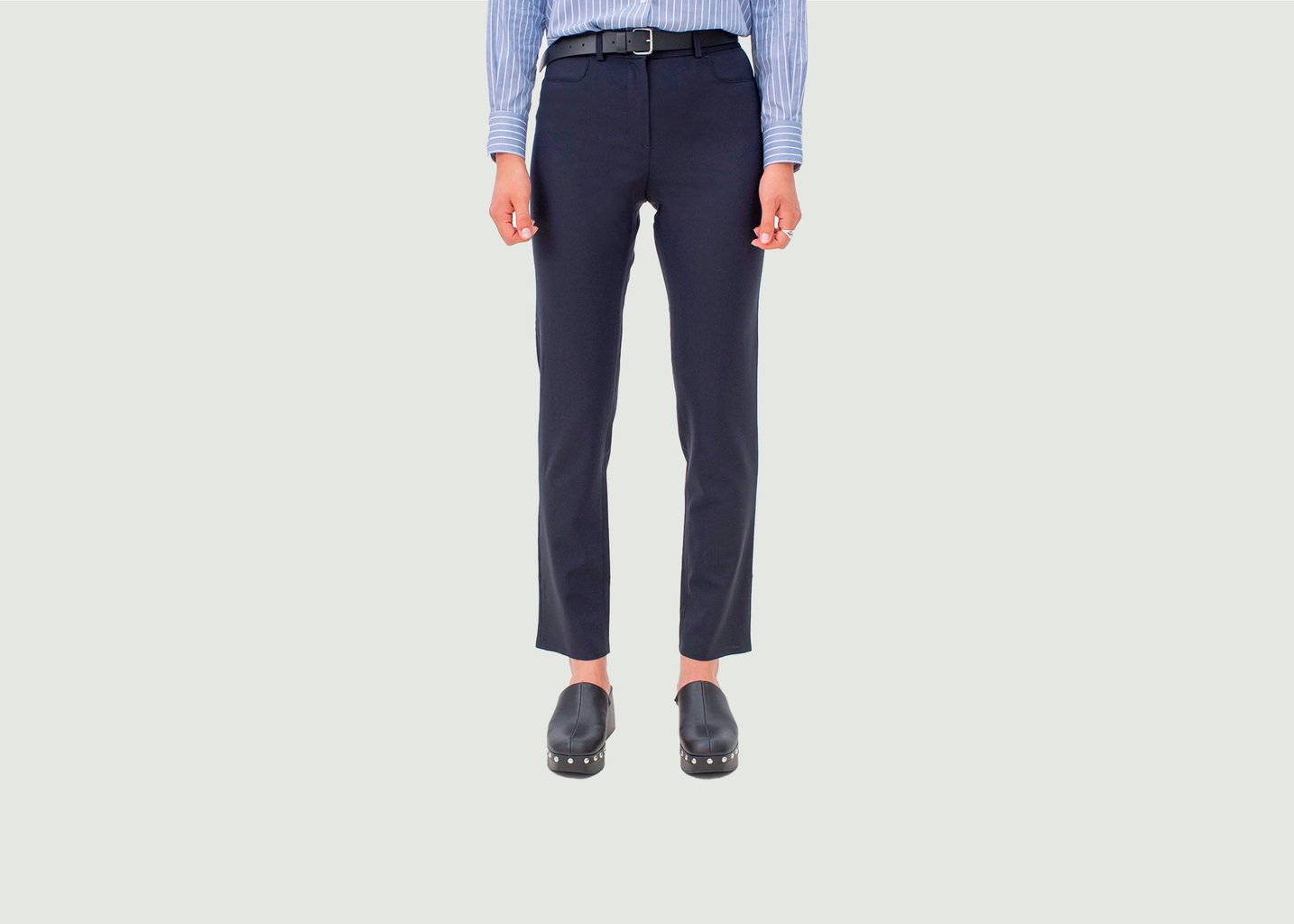 L'exception Pantalon De Tailleur Coupe Cigarette New York Bleu Marine 17H10