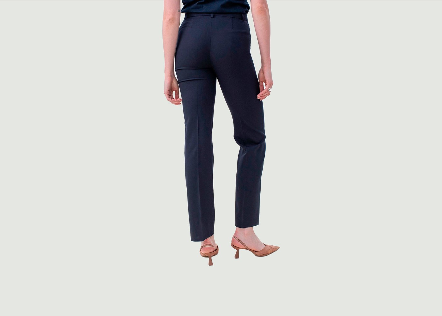 L'exception Pantalon De Tailleur Coupe Droite Berlin Bleu Marine 17H10