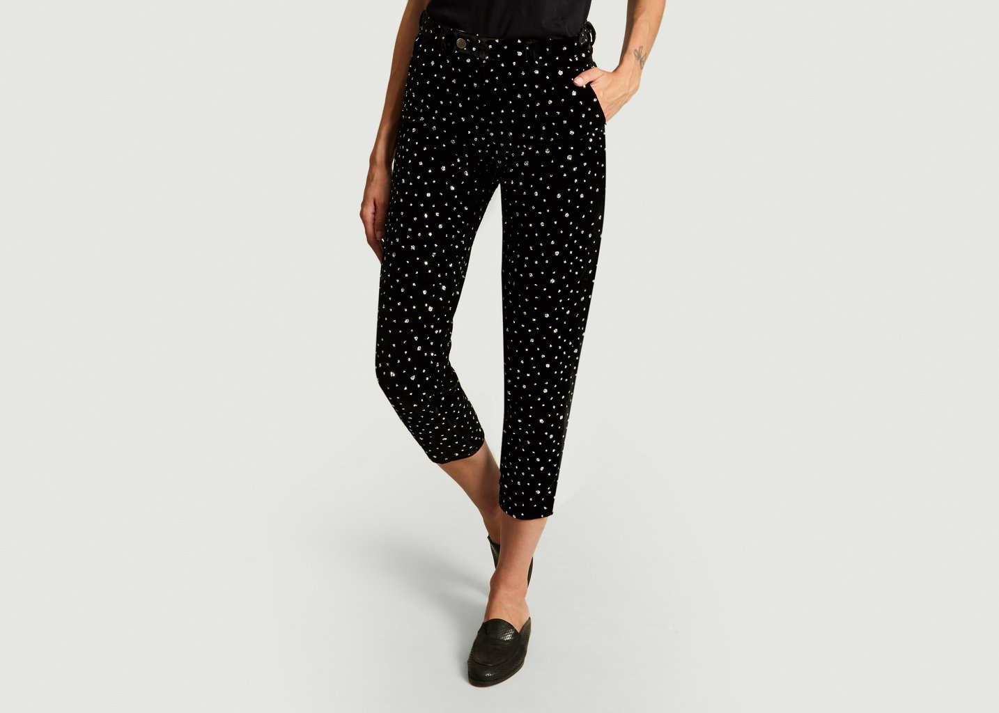 l'exception Pantalon DianJanet à Paillettes Noir Roseanna
