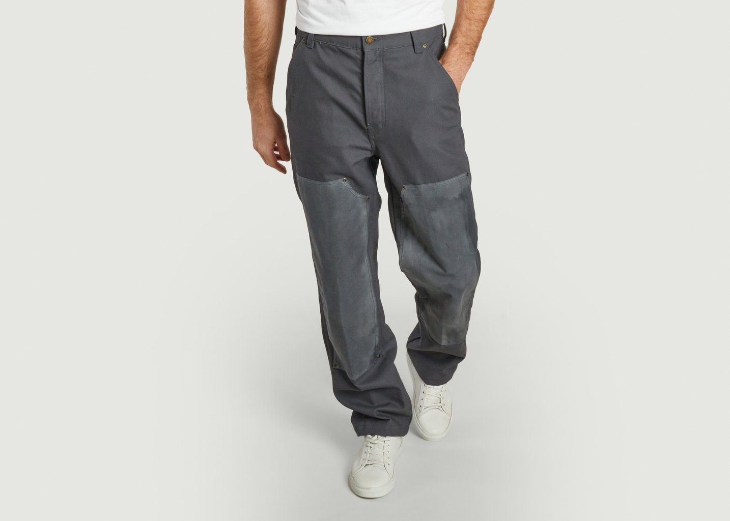 L'exception Pantalon Double Knee Ciré Lucas Gris Dickies