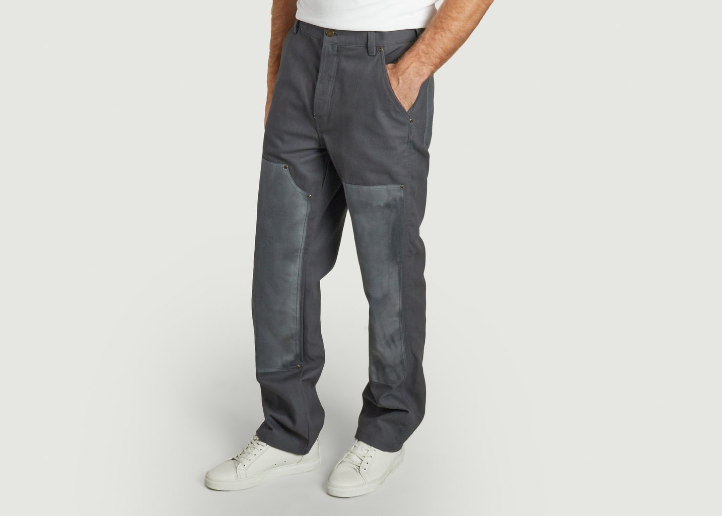 L'exception Pantalon Double Knee Ciré Lucas Gris Dickies