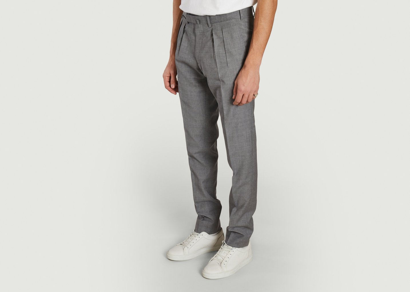 L'exception Pantalon Double Pince Gris Bernard Zins
