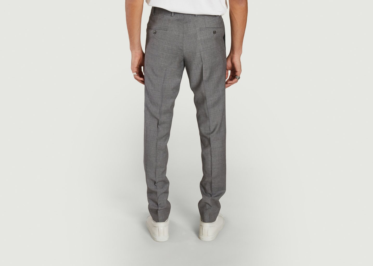 L'exception Pantalon Double Pince Gris Bernard Zins