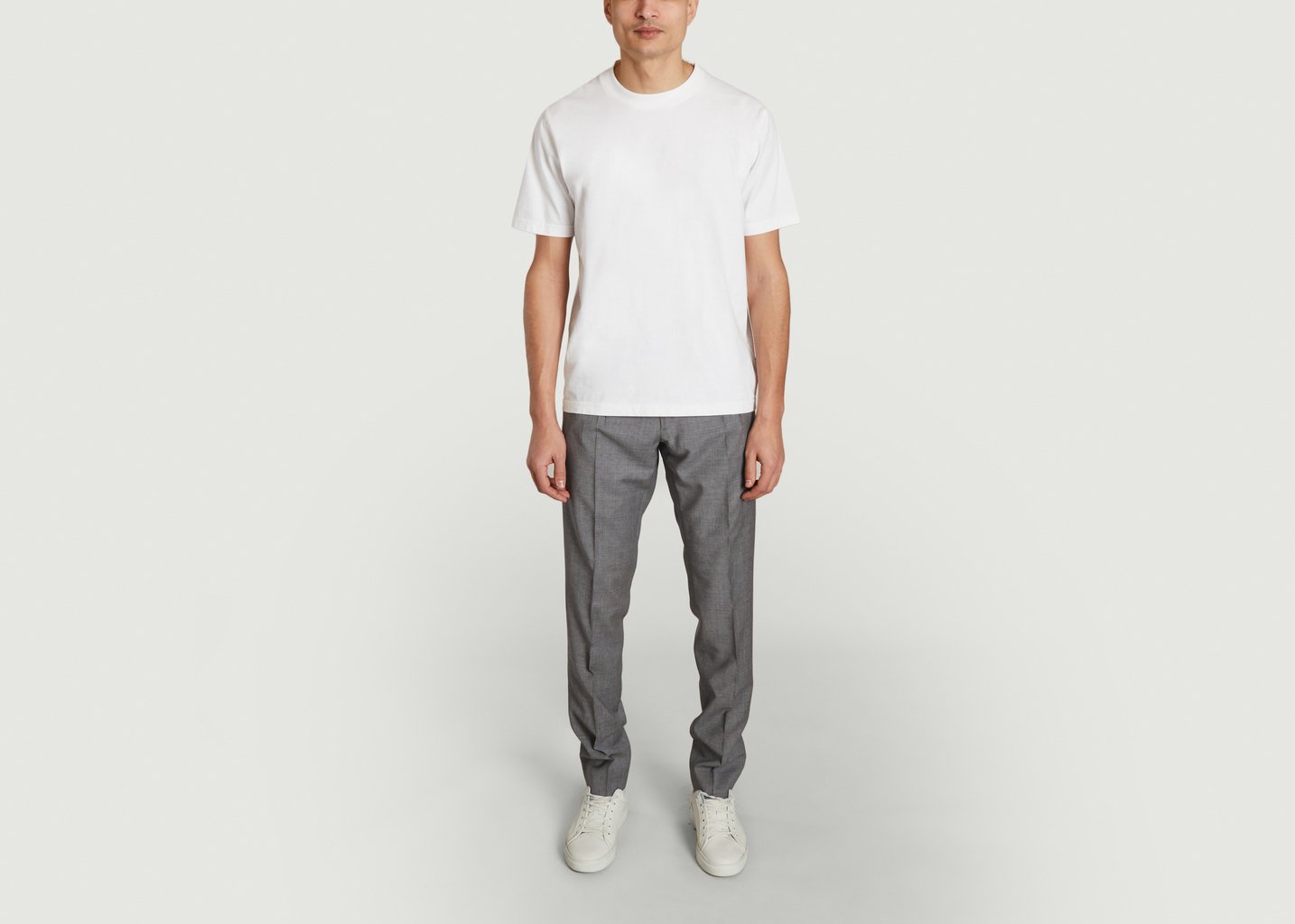 L'exception Pantalon Double Pince Gris Bernard Zins