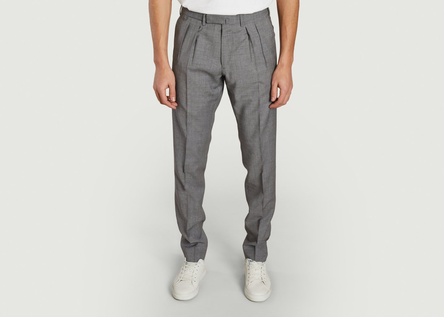 l'exception Pantalon double pince Gris Bernard Zins