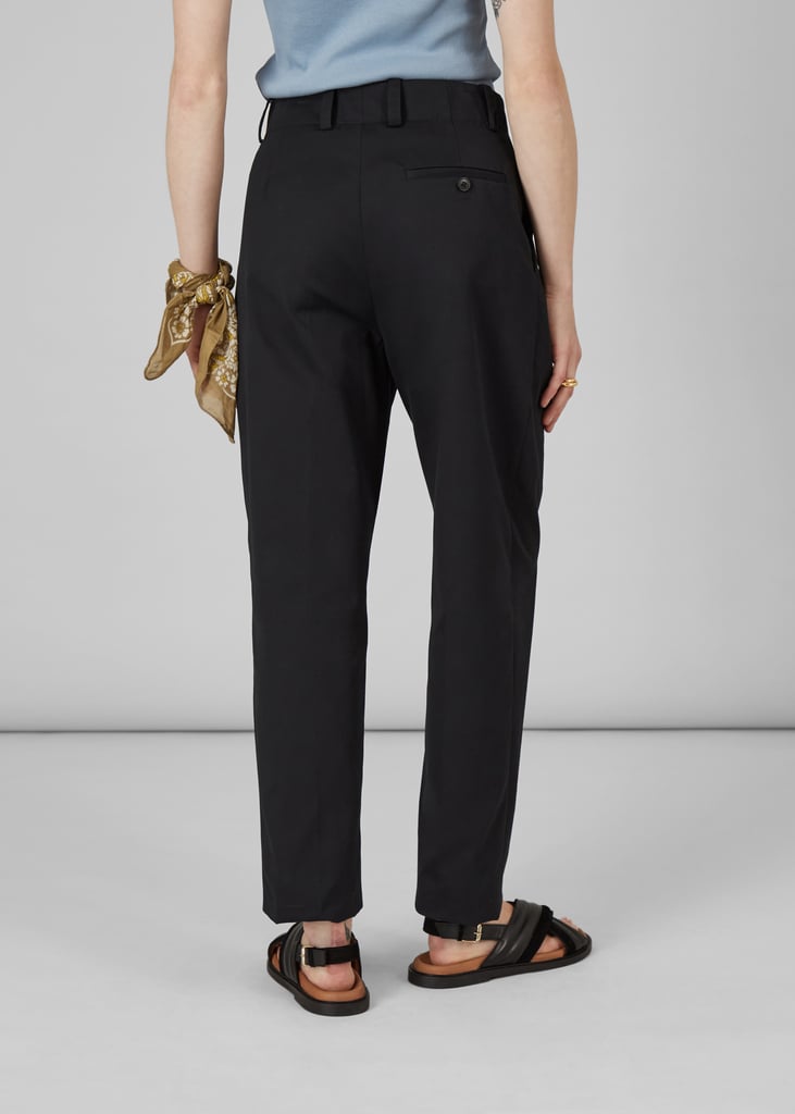 L'exception Pantalon Double Plis En Twill De Coton Noir L'Exception Paris