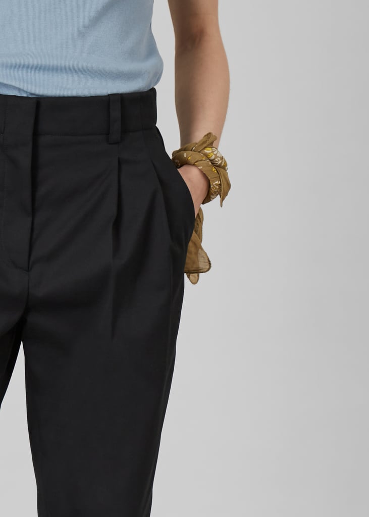 L'exception Pantalon Double Plis En Twill De Coton Noir L'Exception Paris