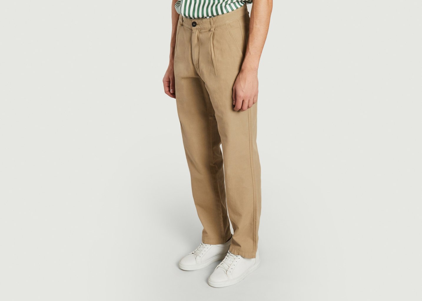 L'exception Pantalon Droit En Coton Adri Drill Beige Homecore